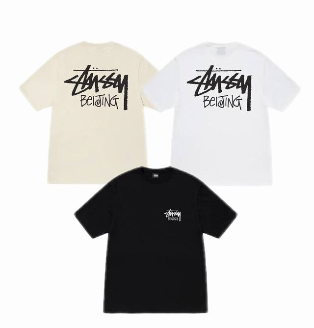 上新款号 S035 stussy 斯图西 北京限定 圆领Logo印花短袖T恤 原版打造 细节高控 -面料精选230G纯棉面料 手感柔软舒适 吸汗透气. -百搭款