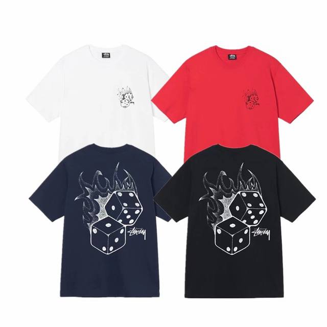 上新款号 S029 stussy 斯图西 复古字母骰子图案印花短袖T恤 原版打造 细节高控 -面料精选230G纯棉面料 手感柔软舒适 吸汗透气. -百搭款 原单