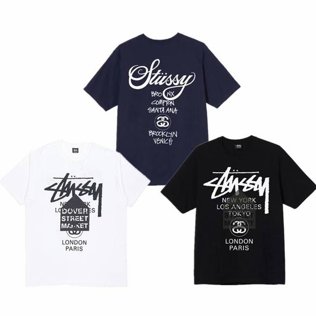 上新款号 S024 stussy 斯图西 Stussy X Dsm World Tour Tee 经典世界巡游短袖 T恤 原版打造 细节高控 -面料精选230G