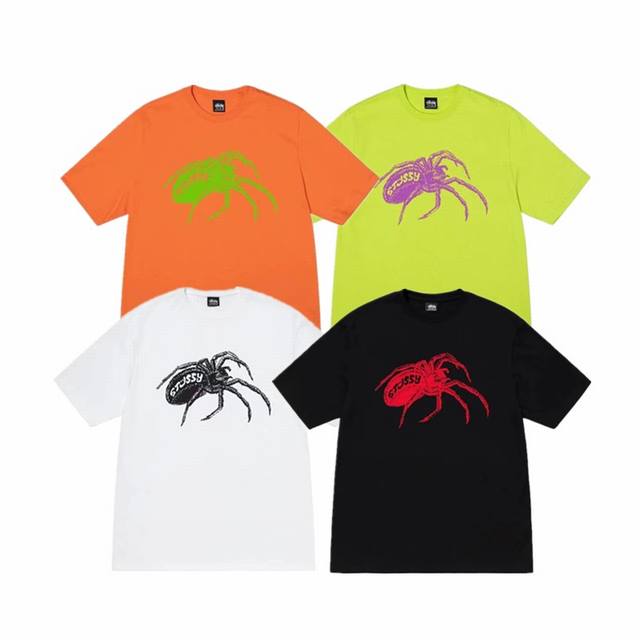 上新款号 S021 stussy 斯图西 蜘蛛字母印花圆领套头短袖T恤 原版打造 细节高控 -面料精选230G纯棉面料 手感柔软舒适 吸汗透气. -百搭款 原单