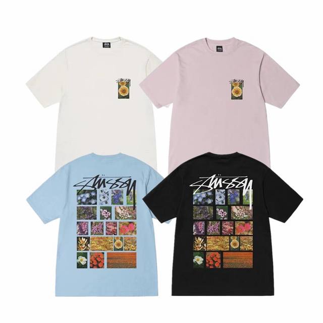 上新款号 S020 stussy 斯图西 多色花朵印花圆领短袖T恤 原版打造 细节高控 -面料精选230G纯棉面料 手感柔软舒适 吸汗透气. -百搭款 原单品质