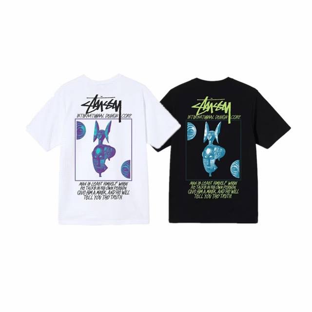 上新款号 S012 stussy 斯图西 人脸面具图形短袖T恤 原版打造 细节高控 -面料精选230G纯棉面料 手感柔软舒适 吸汗透气. -百搭款 原单品质 情