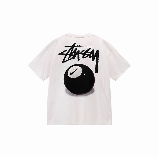 上新款号 S007 stussy 斯图西 Nike X Stussy 联名款 Fw22 字母黑台球印花运动短袖T恤 原版打造 细节高控 -面料精选230G纯棉面