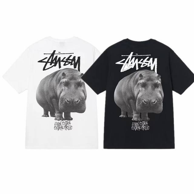 上新款号 S003 stussy 斯图西背面Logo字母印花圆领棉质短袖T恤 原版打造 细节高控 -面料精选230G纯棉面料 手感柔软舒适 吸汗透气. -百搭款