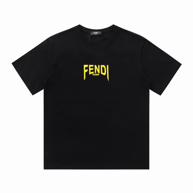 款号:F072 fendi 芬迪 25Ss 大师亲手设计潮牌新品印花圆领短袖T恤 春夏最新砖柜同步 Os落肩版型 - 260G双纱纯棉顶级面料 手感柔软 百分百