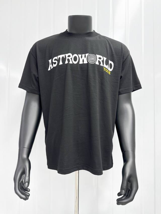 Tr15 travis Scott Astroworld人像巡演唱堡垒之夜周边男女同款短袖T恤 小领口设计 热固油墨印花 高街复古重磅Vintage短袖 尺码