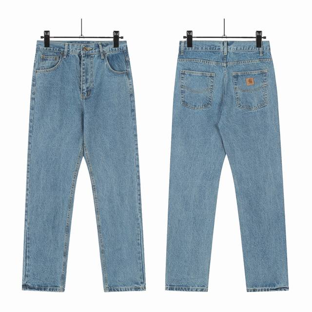 8021 carhartt Wip古着卡哈美式B17单宁宽松重磅水洗微锥工装牛仔裤 原版Logo扣 Ykk拉链门襟 顺滑易拉 很多位置都有套结加固 车工扎实 整