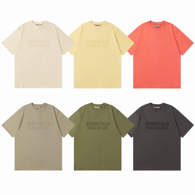 f057# Ss Essentials Fear Of God Fog 原版定制高质量植绒短袖T恤 高品质 原版定制面料 原厂品质 做工细节做到极致 区别市场普