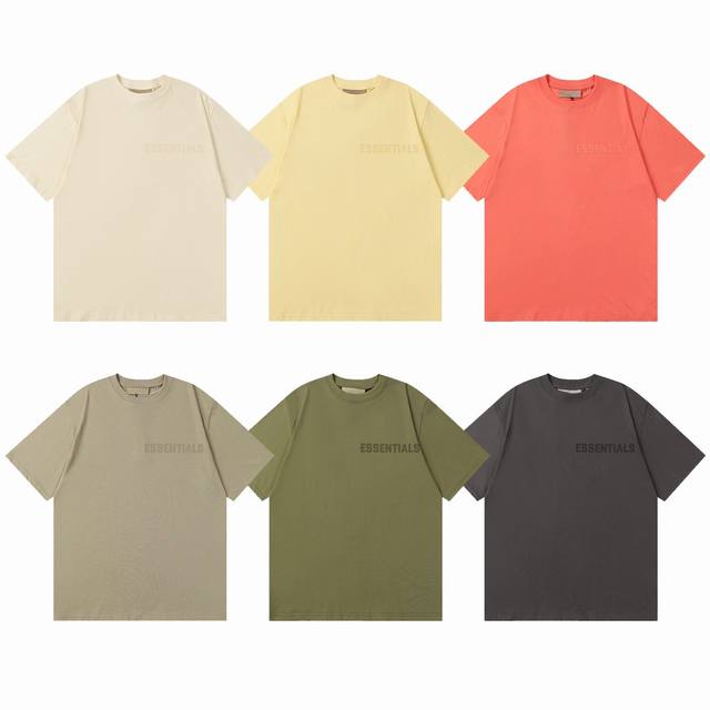 f056# Ss Essentials Fear Of God Fog 原版定制高质量植绒短袖T恤 高品质 原版定制面料 原厂品质 做工细节做到极致 区别市场普