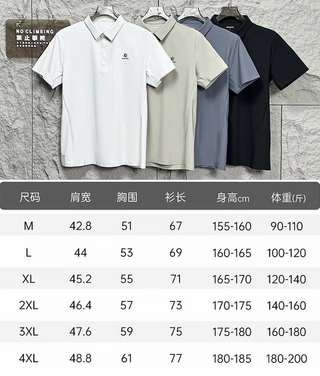 Kailas Fuga 运动户外吸湿速干透气短袖polo衫 男 颜色 原子灰 黑色 层云蓝 雅致棕 尺码 M-4Xl