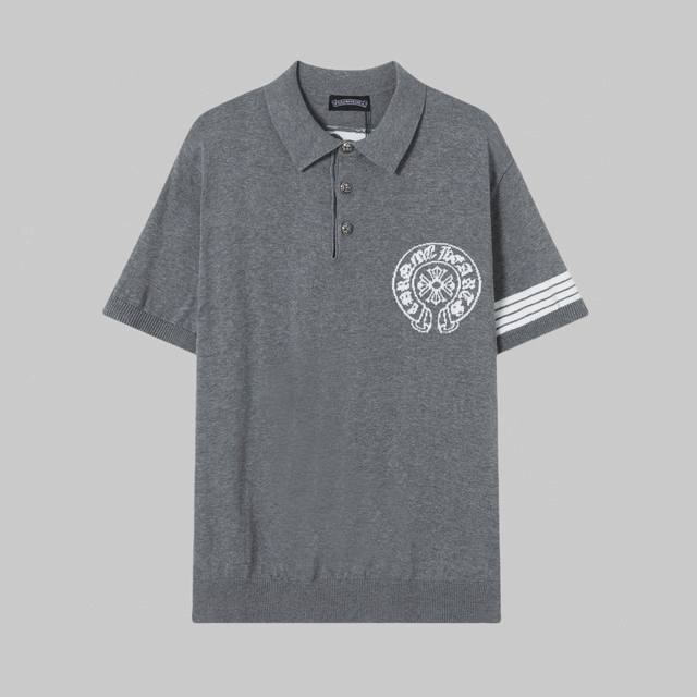 高品质 ch克罗心经典针织polo短袖 高端品质 三标齐全 舒适透气 经典简约 精致时尚 细节呈现高端品质 男女同款 颜色:黑色 灰色 码数:Xs-L