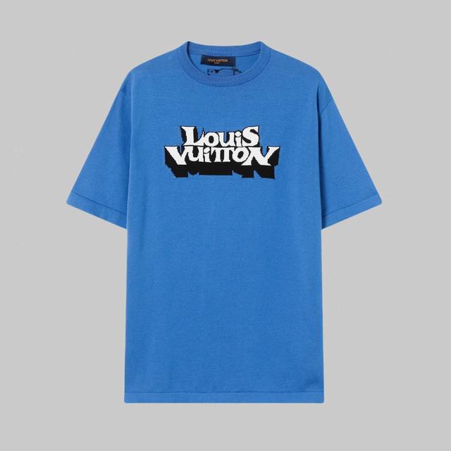高品质 lv路易威登提花字母Logo针织圆领短袖 高端品质 三标齐全 舒适透气 经典简约 精致时尚 细节呈现高端品质 男女同款 颜色:黑色 白色 蓝色 红色 码