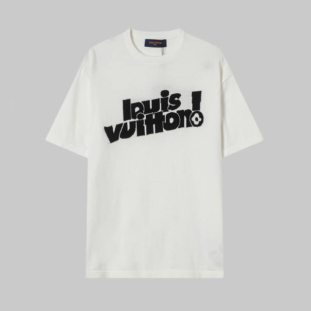 高品质 lv路易威登提花字母Logo针织圆领短袖 高端品质 三标齐全 舒适透气 经典简约 精致时尚 细节呈现高端品质 男女同款 颜色:黑色 白色 蓝色 码数:X
