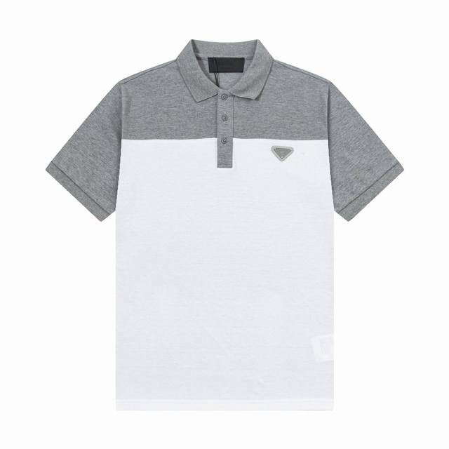品牌 普拉达 prada 面料 纯棉丝光珠地 克重 260 颜色 黑色 白色 灰色 尺码 M-Xxl 原版定制1 1细节还原 三标Logo齐全 高端定制 刺绣L
