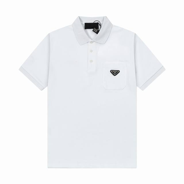 品牌 普拉达 prada 面料 纯棉丝光珠地 克重 230 颜色 黑色 白色 尺码 M-Xxl 原版定制1 1细节还原 三标Logo齐全 高端定制 这款珠地布短