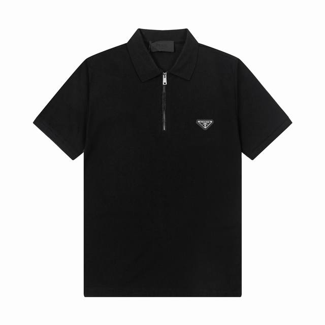 品牌 普拉达 prada 面料 纯棉丝光珠地 克重 230 颜色 黑色 白色 尺码 M-Xxl 原版定制1 1细节还原 三标Logo齐全 拉链钢印Logo 高端