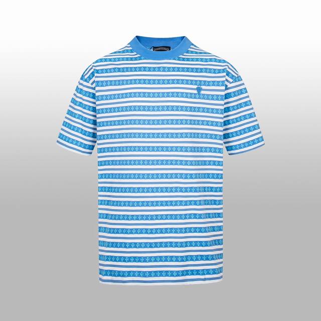 高版本 克罗* 新款短袖Tshirt 高级极简系列 时尚条纹简约百搭款 气质清爽干净 男女轻松驾驭 夏天的T就选它 完美细节处理 经典Logo图案上身超好看 男
