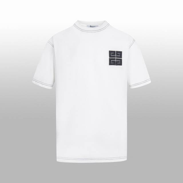 高版本 Givench* 刺绣Logo情侣款短T 百看不腻的高级简约风格 进口机凹凸刺绣经典Logo 整件撞色走线高级气质穿搭 无性别穿搭 情侣闺蜜可同款演绎