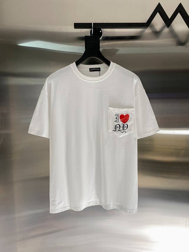 Come Hearts 克罗心 520爱心情人节限定短袖 面料定织定染26织280G纯棉单面活性染色 整件衣服刺绣拼皮采用热固油墨材料纯手工印花 手感非单一胶浆