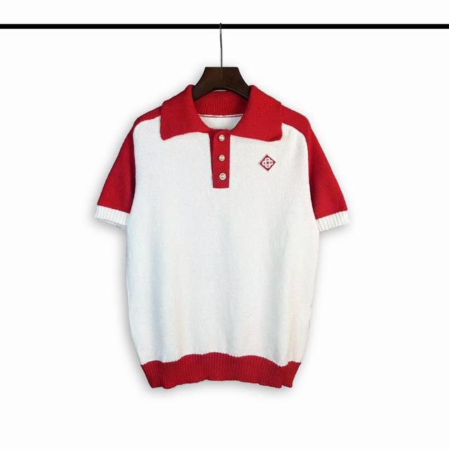 casablanca 24年春夏新款拼色针织短袖polo衫 颜色 红 码数:M L Xl Xxl