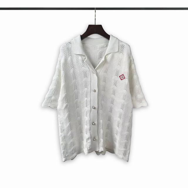 套装不拆 casablanca 24年春夏新款波浪纹编织针织短袖套装 颜色 白 码数:M L Xl Xxl