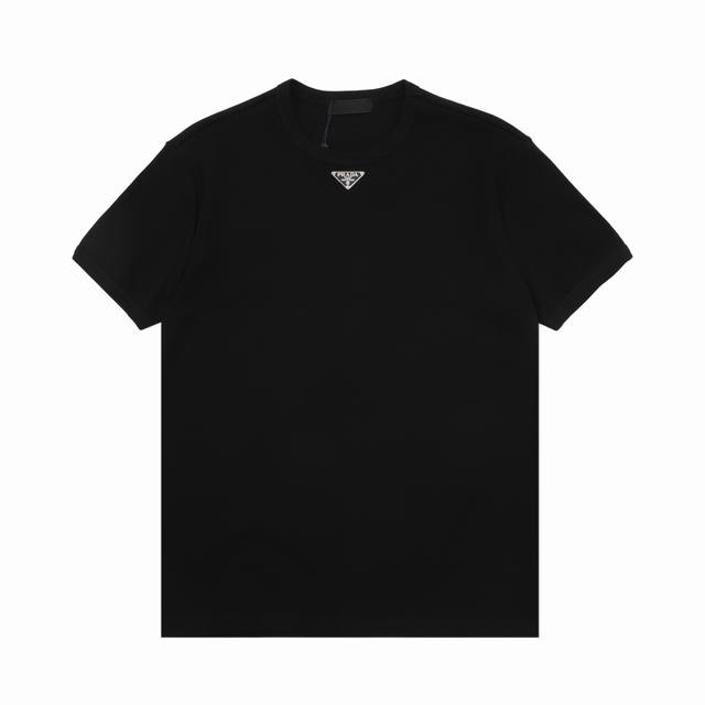 prada 普拉达 领口金属三角标镶嵌短袖T恤 size Xs-L
