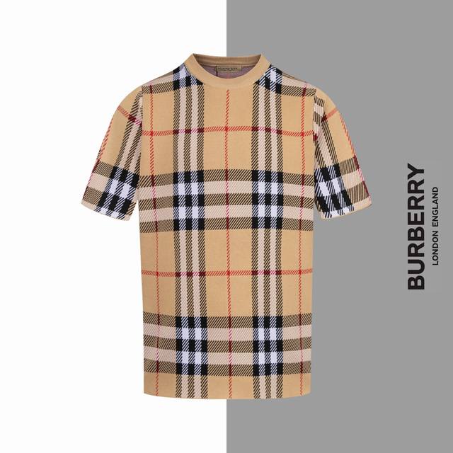 款号#Z98 巴宝莉经典格针织短袖 burberry 官网一致款式 面料 仿羊毛精品纯棉针织 同缸同色织染螺纹 颜色一致 配套 三标齐全 纸板 油纸 码贴包装