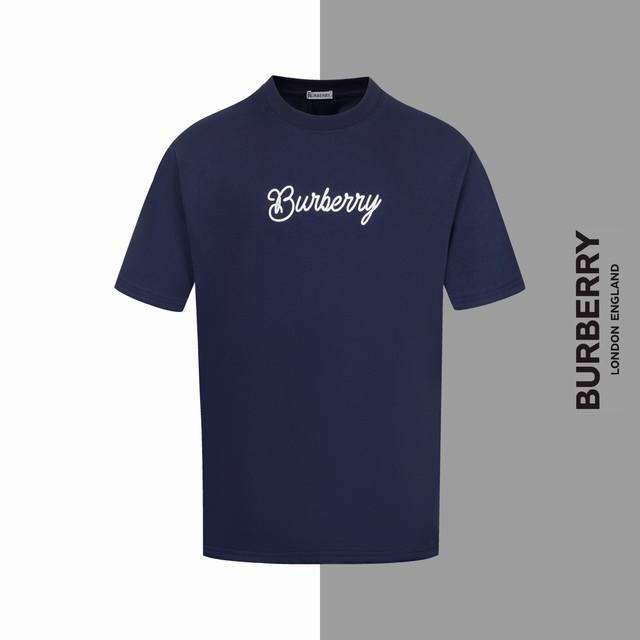 款号#Z82 巴宝莉冲浪板士兵发泡圆领短袖 burberry 官网一致款式 面料 32支双纱280克纯棉面料 同缸同色织染螺纹 颜色一致 工艺 进口机器植绒发泡