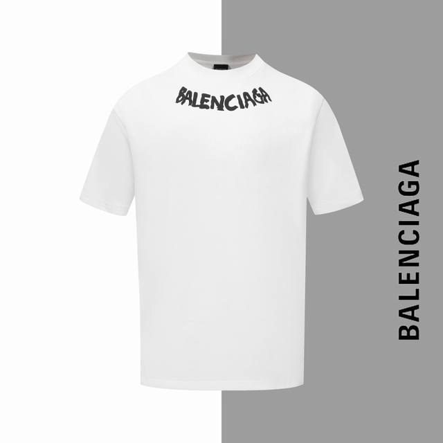 款号#Z42 巴黎项链字母发泡圆领短袖 balenciaga官网一致款式 面料 32支双纱280克纯棉面料 同缸同色织染螺纹 颜色一致 工艺 进口机器发泡直喷工