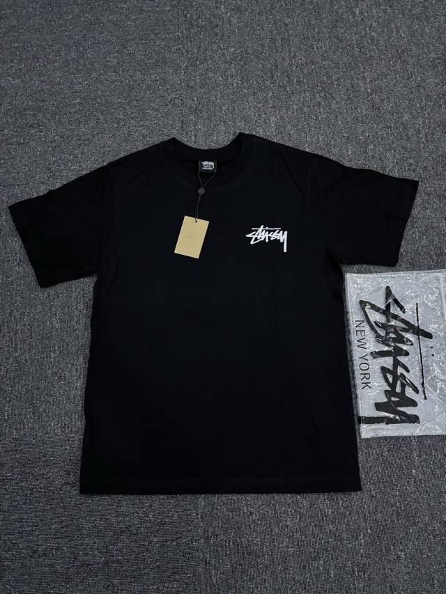 斯图西菊花短袖 丝网印 圆筒布230克 款号 Xm039 尺码 S-Xl 颜色 白色 黑色 礼盒一套5 正品开版