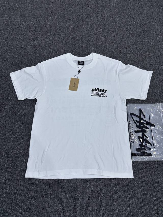 斯图西Fw24发泡短袖 发泡印花 圆筒布230克 款号 Xm026 尺码 S-Xl 颜色 黑色 白色 礼盒一套5 正品开版