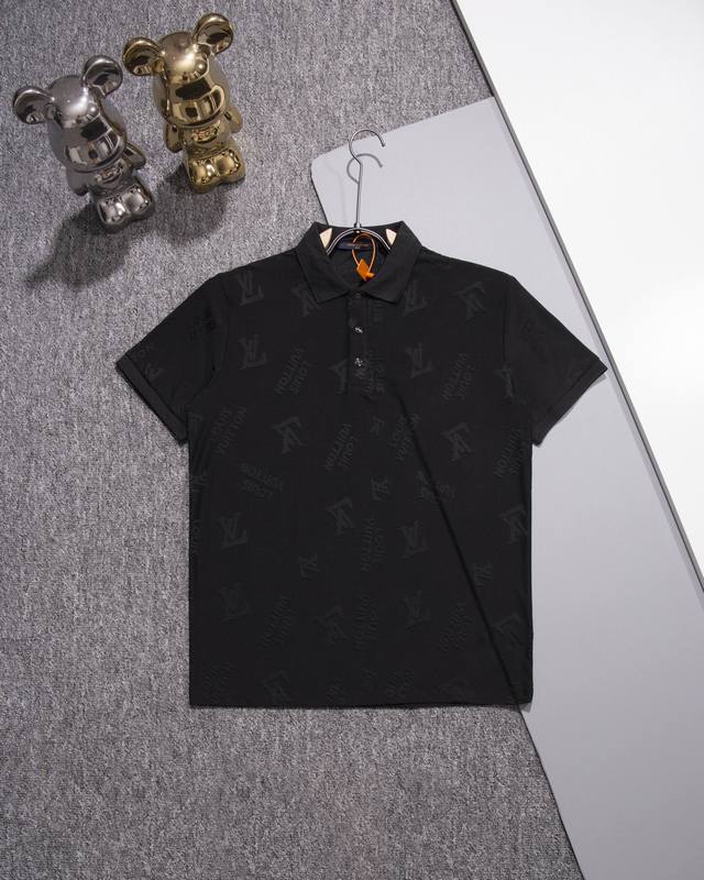 Louis Vuitton 路易威登 定制布匹提花polo衫 布匹提花品牌字母Logo polo衫 官方同步 高版本 高品质 时尚个性 百搭潮流 纯原品质 原版