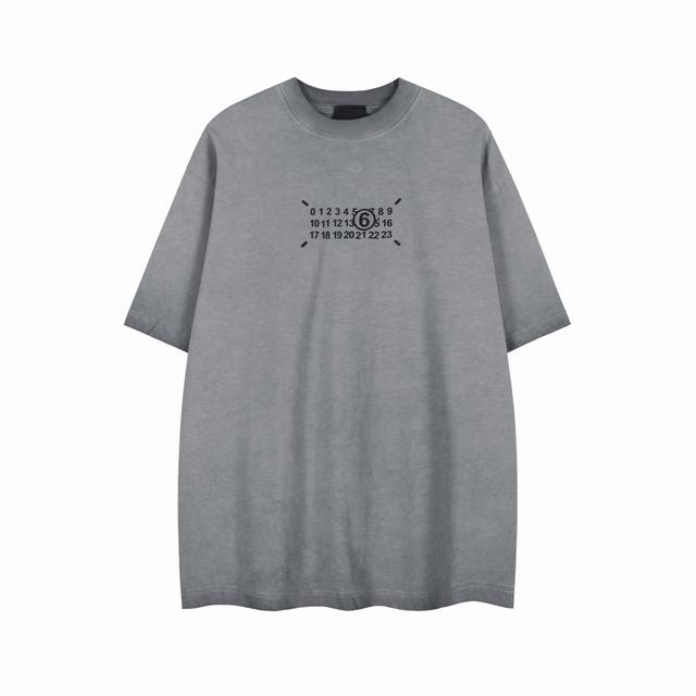 白底细节图 款号 9050-高端品质 25夏季最新款M6雕刻硅胶重工做旧短袖 面料 280G双纱纯棉 颜色 做旧灰 尺码 S-Xl