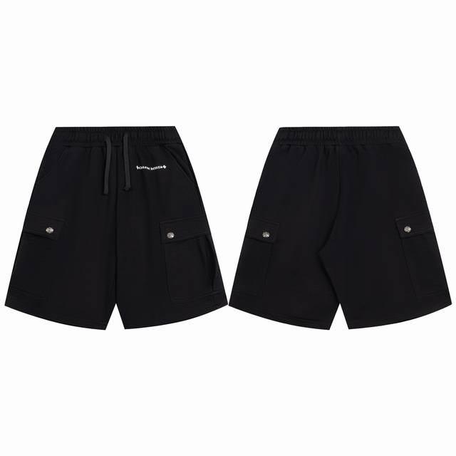 白底细节图 款号 8080-高端品质 25年最新款Choice Hearts暗黑风工装短裤 宽松版型超级显瘦 居家日常运动休闲都可 颜色 黑色 尺码 S-Xl
