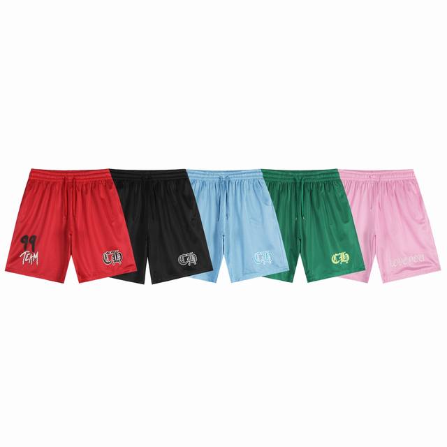 白底细节图 款号 9075-高端品质Ch 夏日限定多巴胺网眼双层短裤 颜色 黑 蓝 绿 红 尺码 S-Xl s 裤长53 腿围74 腰围松紧 m 裤长55 腿围