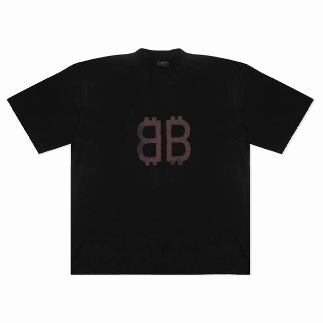 市场顶级版本 原版开发 官网品质 balenc#Aga 巴黎新款泥巴做旧手绘短袖 顶级印花手绘工艺 纯手工磨破做旧 原版开发 260克纯棉双纱面料 罗纹定织定染