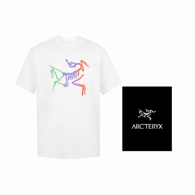 Ayc Teryx 始祖鸟] Fw短袖T恤 小鸟字母Logo彩绘渐变 高端32S双纱280克面料 重磅面料 定制拉架罗纹同缸同染 三标齐全 男女同款 颜色 黑色
