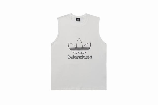 505款 新款 高品质.巴黎世家Adidas&Balenciaga背心联名紧密刺绣三叶草系列240克双纱面料.360克双纱螺纹.宽松版本.男女同款 码数 Xs.