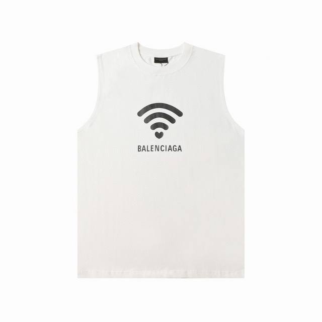 339款 新款 balenciga 巴黎世家 新款 Wi-Fi 情人节限定 印花背心 标准的印花技术 纯棉柔软面料 对色定染面料 采用进口印花工艺 潮流感十足