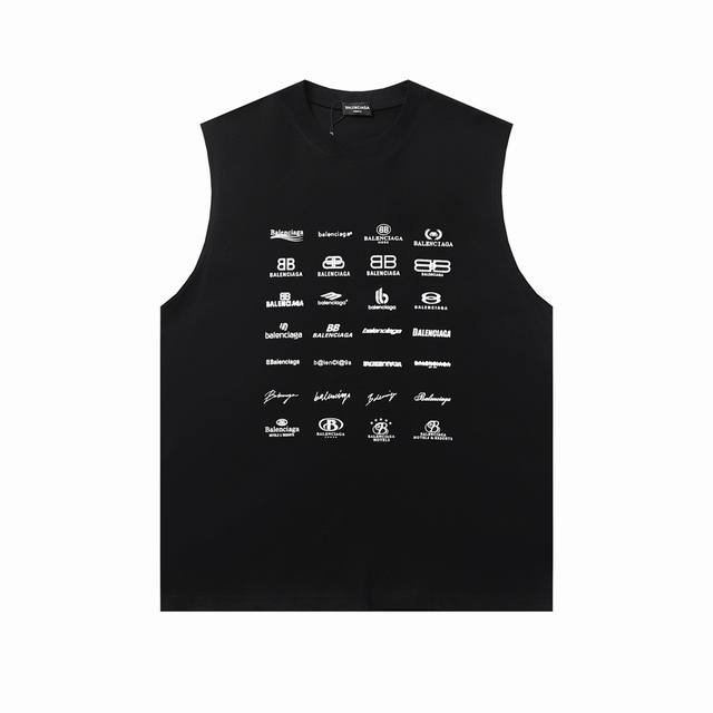 301# 新款 高品质Balenciaga正面背面印花Archives Logos艺术标.240克双纱面料 360克双纱螺纹.男女同款.宽松螺纹. 颜色 白色