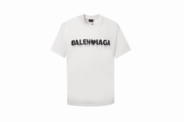2419款 新款 高品质 balenciga 巴黎世家 Ss 爱心字母T恤 定制纯棉双纱245克面料 对色定染面料 高水平印花工艺 简约大气 采用进口水浆材质
