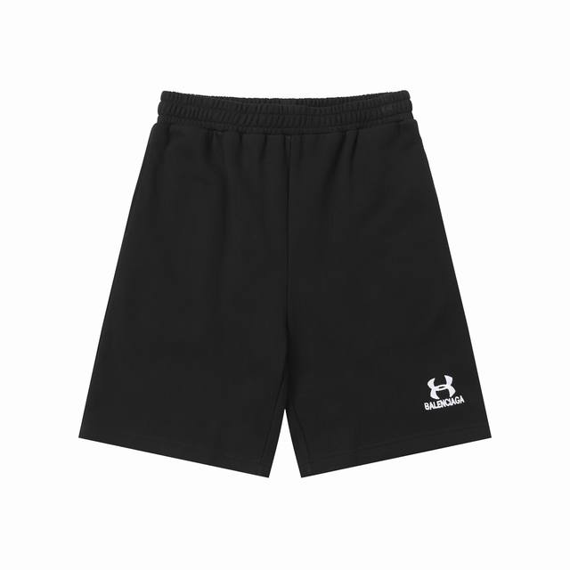 623款 最高版本 升级原色活性黑刺绣运动短裤 100%全棉毛巾底大卫衣面料 420克紧密纺 手感舒适有挺度 裤脚采用刺绣专属双B Logo 简洁百搭 纯棉内抽