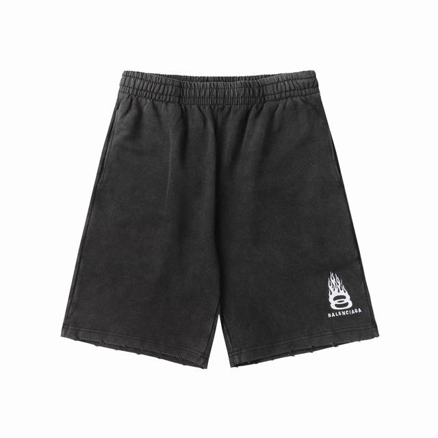620款 新款 最高品质-Balenci*Ga 火焰经典款重工炒盐磨破工艺#火焰海浪刺绣卫裤 阔腿版型设计 配合上下同宽大直筒裤形 前裤袋打枣工艺 很显腿长 采