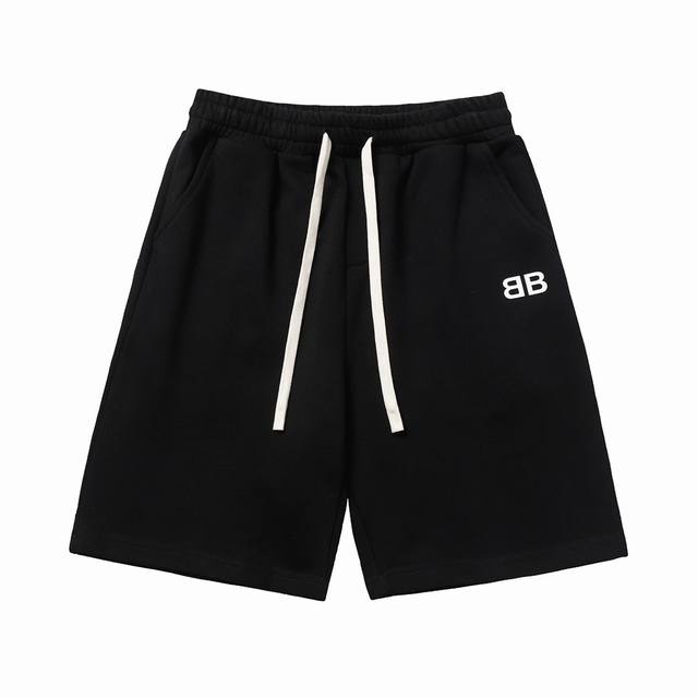 608# 新款 高品质经典前幅厚版胶 后袋印花款短裤 订色订染毛圈纯棉卫衣面 420G双股双纱 手感舒适 裤身标志性印花工艺 简洁百搭 纯棉内抽绳腰头 细节还原