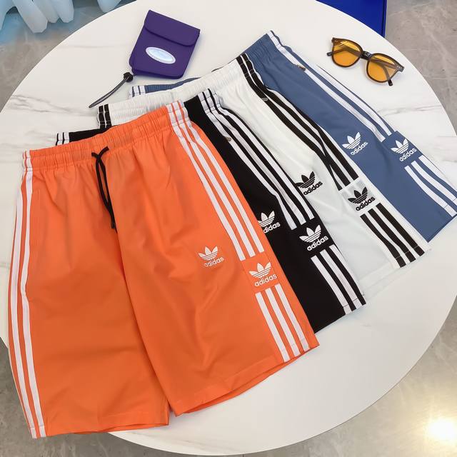 179385三叶短裤 70D尼龙四面弹 黑色 白色 橘色 蓝色 m-3Xl