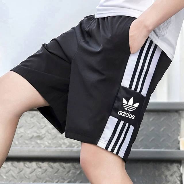 34046夏季三叶草短裤 塔丝隆 黑色 男女同款S-3Xl 绣花 三标一致