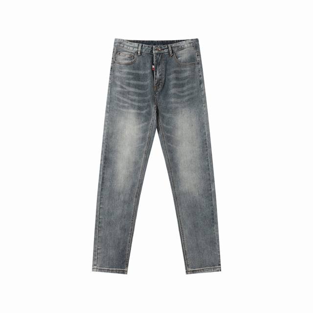 全码出货款号 D124 Thom Browne -汤姆布朗-水洗灰牛仔裤 原版开模帆船五金铸件皮牌 版型很正 日常搭配 四季常青 -后袋帆船绣花今年秋冬热点元素