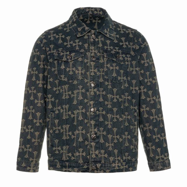 chrome Hearts 克罗心 Ch 满印提花牛仔夹克外套- 秋季新品 网红明星同款 十字架满印牛仔外套 独特的十字架设计元素加上满印 设计感十足 采用重磅