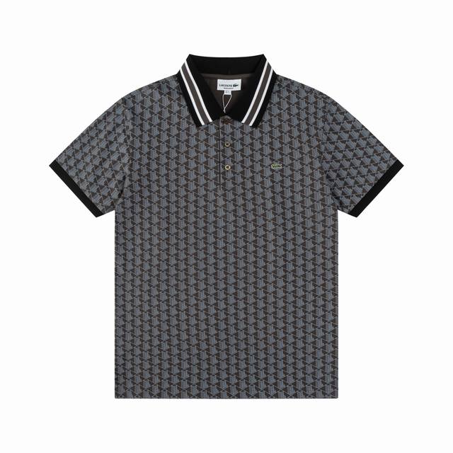 Lacoste法国鳄鱼 2025春夏新款男士翻领polo衫 专柜同款 修身版型 休闲时尚 重工艺制作 尺码M-3Xl 颜色:深灰色