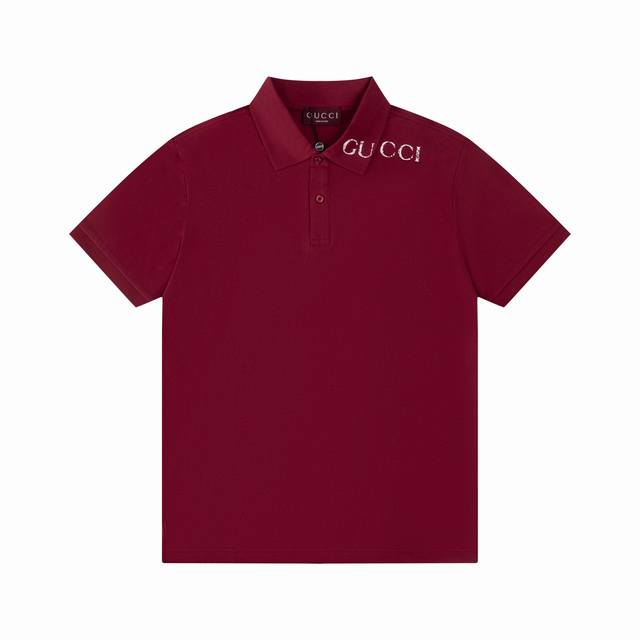 gucci 古驰 领子字母印花 纯色简约 升级 灵感源自八十年代复古 原版面料 官方同款 polo衫 定制 同缸染面料 手感非常舒服 春夏最新砖柜同步 时尚又个